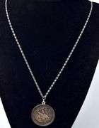 1917 Liberty Half Dollar Pendant Necklace in Sterling Silver