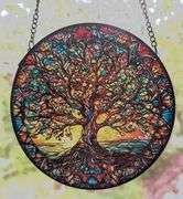 Handmade Tree of Life Stained Glass Suncatcher