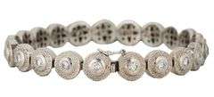 5.25ctw Round Diamond Bezel Set Greek Bezel Station Bracelet in 18K