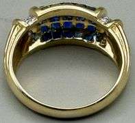 18K Yellow Gold Sapphire & Diamond Ring