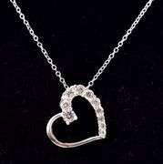 CZ Gemstone Pendant Necklace in Sterling Silver