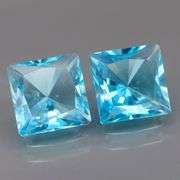 Matched size! 9.94 carats! Vibrant VS grade Swiss blue Topaz set!
