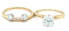 14kt Yellow gold 1.06ct Enhanced and 0.20ctw side diamond engagement set ring