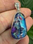 Sterling Silver 925 One of a Kind Dichroic Glass Pendant