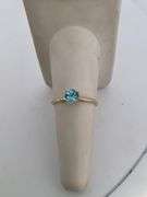 CERTIFED BRAND NEW 14K YELLOW GOLD RING WITH NATURAL BLUE TOPAZ