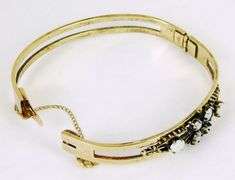 Vintage Sterling Vermeil Opal Bangle Bracelet