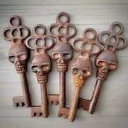 Set of 5 Cast Iron Skeleton Key