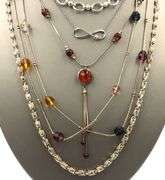 Group lot of 5 Vintage 925 sterling silver necklaces