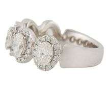 2.40ctw Oval and Round Diamond Five Stone Frame Ring in 14K