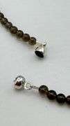 PJC India 925 Sterling Silver Faceted Smokey Quarts Beads Necklace