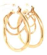 14kt Yellow gold triple hoop earrings