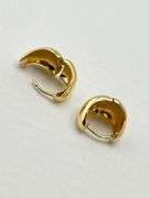 14KT Yellow Gold Dome Huggies Hoop Earrings