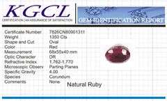 Magnificent Certified Museum Size 1350 Ct Natural Red Ruby Solitaire