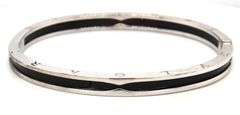 18kt White gold B zero 1 style black ceramic bangle bracelet
