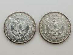 1883 & 1884 Morgan Silver Dollars, AU