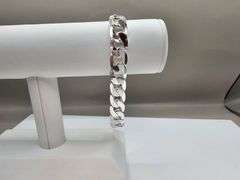 Strong 26 Gram .925 Sterling Silver Plated Cuban Link Bracelet