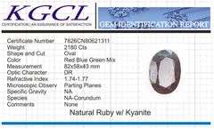 Huge 2180 Ct Certified Natural Untreated Ruby Kyanite Oval Cut Solitaire