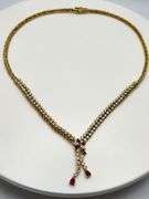 Spectacular 18KT Yellow Gold Diamond and Ruby Necklace