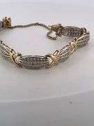 CERTIFIED 14K YELLOW AND WHITE GOLD DIAMOND BRACELET