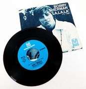 2 Vintage Bobby Sherman 45 Records with Dust Jackets