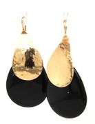 Stylish 14K YG and Black Onyx Dangle Earrings