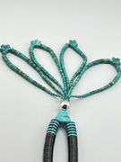 925 Sterling Silver Handcrafted Unique Native American Heishi necklace With Turquoise Jacla Drop Nec