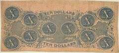 Sept 2 1862 Series $10 CSA  Note