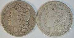 Scarce key dates 1878-CC & 1883-CC Morgan Silver Dollars.