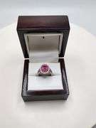 Very Fine Quality 18KT White Gold Pink Sapphire & Diamond Ring