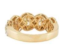 New 2.71ctw Round Diamond Five Stone Halo Band Ring in 14K