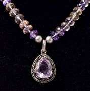 Amethyst and Ametrine Gemstone Necklace in Sterling Silver