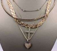 Group lot of 5 Vintage 925 sterling silver necklaces