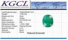 Huge Certified 1700 Ct Museum Size Natural Emerald Solitaire