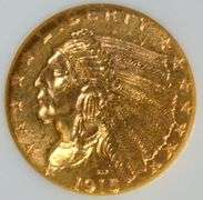 Very Scarce Choice BU 1915 $2.50 Indian Gold Piece.