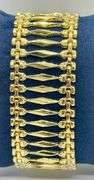 14K Yellow Gold Italian Diamond Bar Bracelet