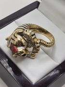 Tiger ring! hand made and very rare18KT Yellow Gold Lion Ring
