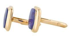 Cushion Cut Lapis Lazulite Cuff links in 14K
