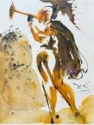 Highly Collectible and Rare Salvador Dali Original Lithograph from the 'Biblia Sacra' Suite