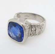 Platinum GIA Certified Blue Sapphire & Diamond Ring