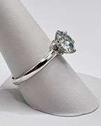 Ladies 14 K White Sparkling 5 Ct White Simulated Lab Diamond Ring