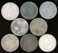 Run of 8 different Morgan Silver Dollars 1878-P to 1921-S
