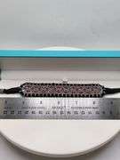 New! +15 ctw all natural rubys, sapphire and diamond weaved on fabric bracelet