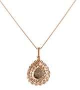 Le Vian Pear Chocolate Quartz and 0.75ctw Diamond Double Frame Pendant Necklace in 14K
