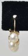 Elegant 14K Yellow Gold Pearl Dangle Earrings