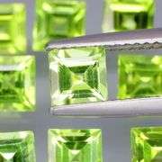Princess cut! Untreated! 6.36ct Peridot set