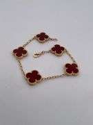 CERTIFIED BRAND NEW 18K YELLOW GOLD CLOVER LEAF BRACELET