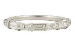 0.50ctw Baguette and Round Diamond Wedding Band Ring in 14K