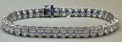 14K White Gold Oval Cut Lab Diamond Bracelet Of 17.31 Ct