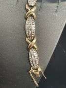 CERTIFIED 14K YELLOW AND WHITE GOLD DIAMOND BRACELET