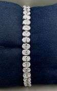 14K White Gold Oval Cut Lab Diamond Bracelet Of 17.31 Ct